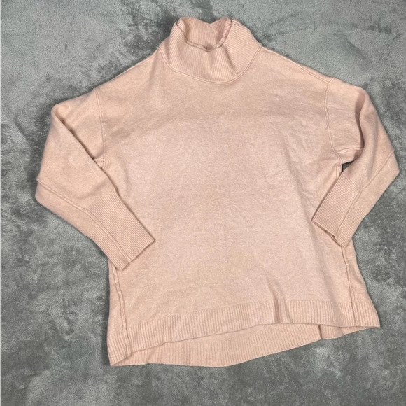 Free People Sweater Womens XS After Glow Wool Mock Neck Oversized Cozy Feminine - Picture 4 of 9
